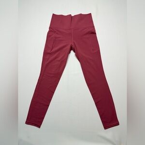 sku#164 Athleta Salutation Stash Pocket II Tights Small Petite Burgundy